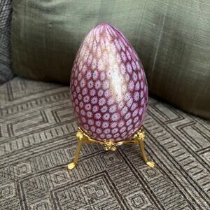 Lenox Collections-Mist of Flowers-Murano Lenox egg-Stand included